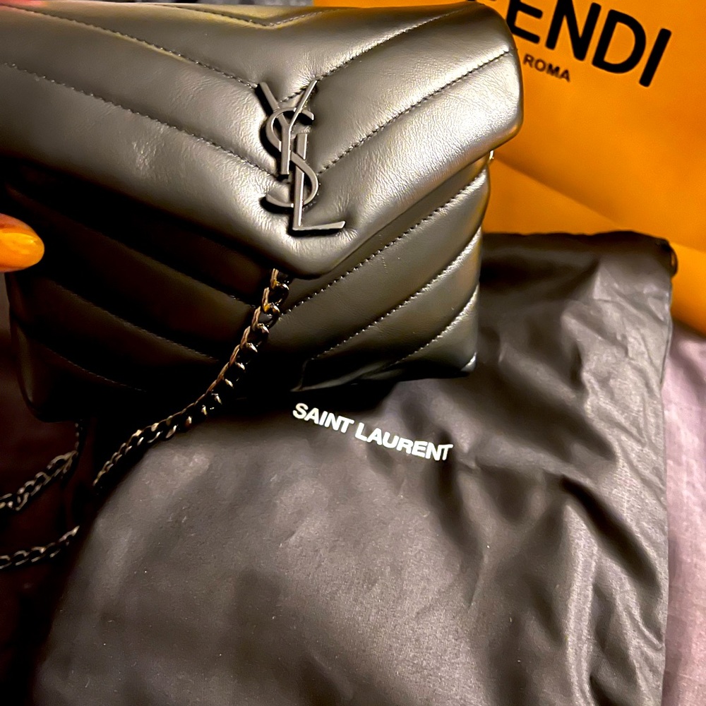Noir YSL toy Lou Lou handbag. Used 2 times. Everything comes with the bag.